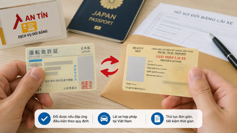 Đổi bằng lái xe Nhật Bản sang Việt Nam: Thủ tục 1 Đổi bằng lái xe Nhật Bản sang Việt Nam có được không? (Ai nên đổi)