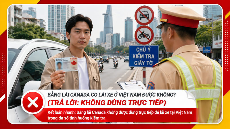 Bằng lái Canada có lái xe ở Việt Nam được không? (Trả lời: KHÔNG dùng trực tiếp)