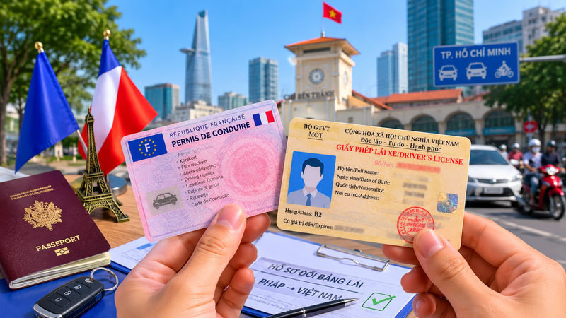 Bằng lái xe Pháp có lái được ở Việt Nam không?