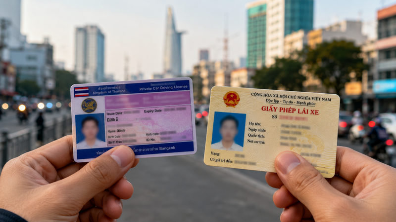 Bằng lái xe Thái Lan có lái được ở Việt Nam không?