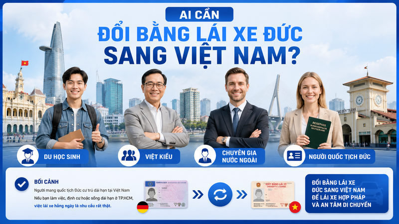 Ai cần đổi bằng lái xe Đức sang Việt Nam?