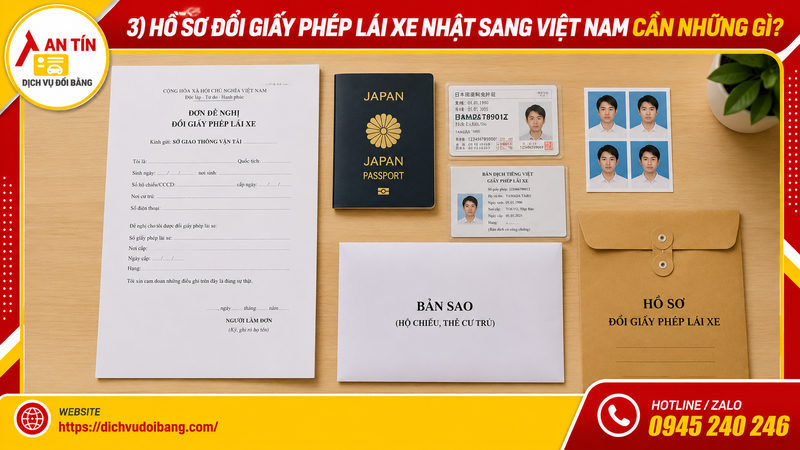 Đổi bằng lái xe Nhật Bản sang Việt Nam: Thủ tục 3 Hồ sơ đổi giấy phép lái xe Nhật sang Việt Nam cần những gì?
