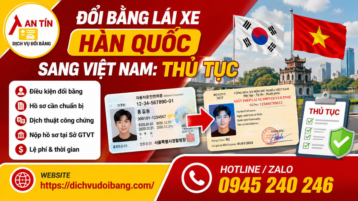 Đổi bằng lái xe Hàn Quốc sang Việt Nam: thủ tục 6