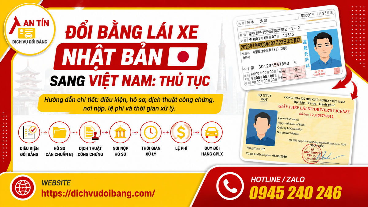 Đổi bằng lái xe Nhật Bản sang Việt Nam: Thủ tục 11